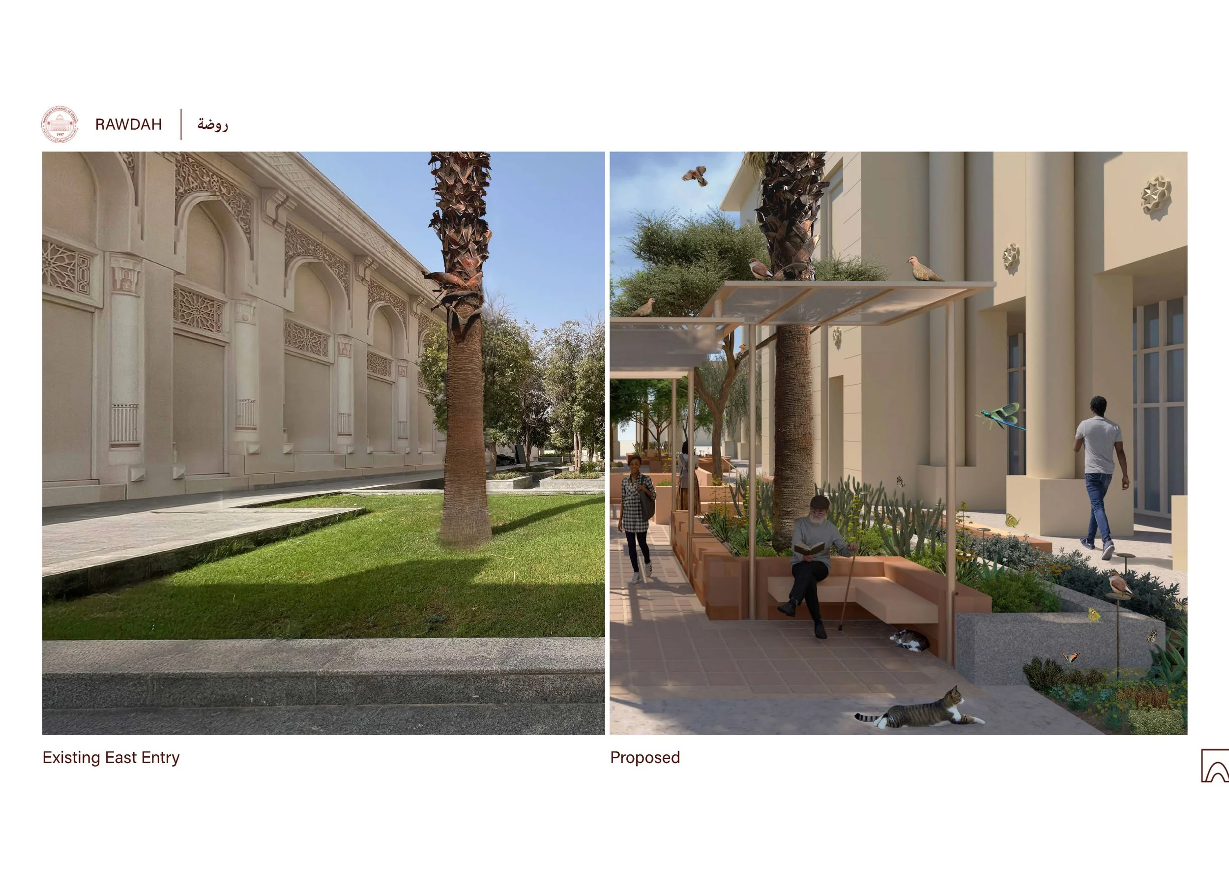 Rather than imposing a new design over a blank slate that would generate demolition waste, the project embraces a palimpsestic approach, working with existing site conditions to weave in new architectural elements.