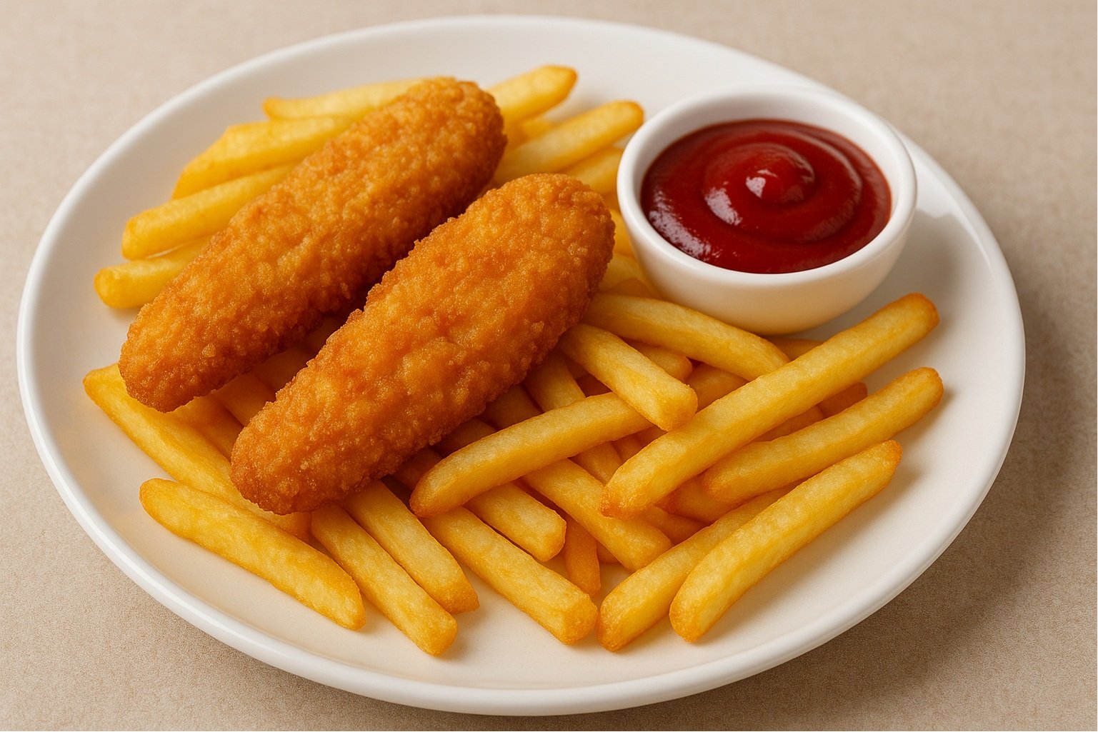 Chicken Fingers & Crispy Fries ( 2 Pieces)
