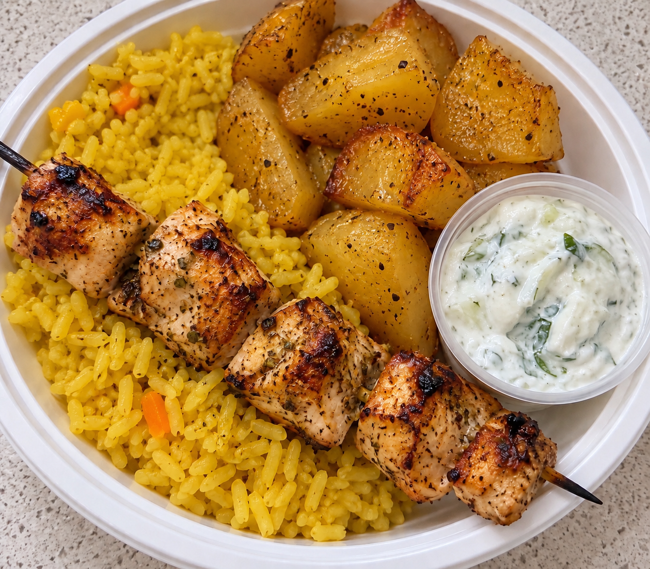 Chicken Souvlaki Dinner
