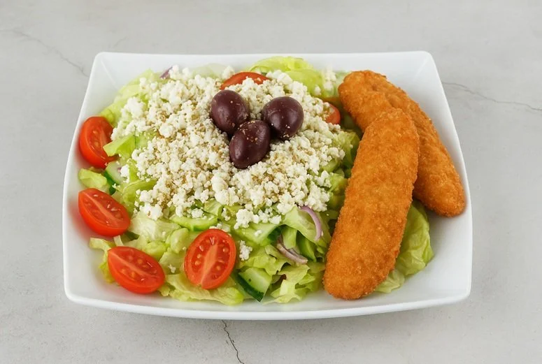 Greek Salad (small) with 2 Chicken Fingers