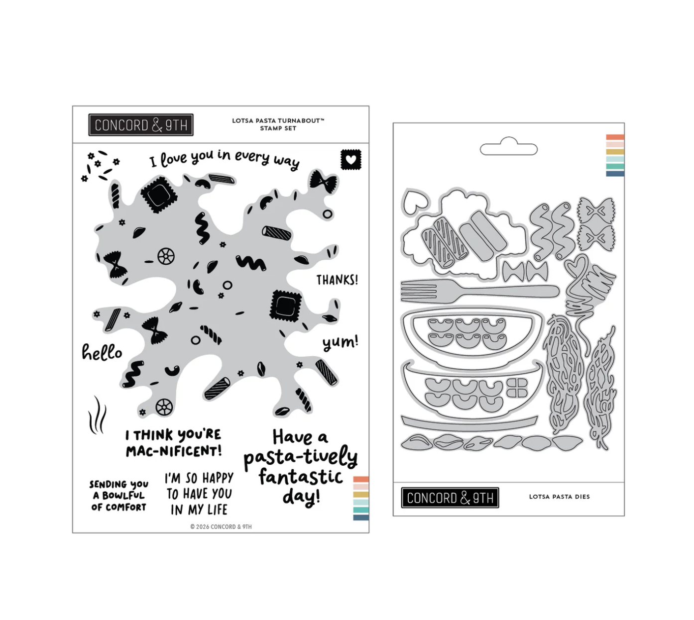Lotsa Pasta Turnabout™ Stamp Set (6" x 8”) Concord & 9th