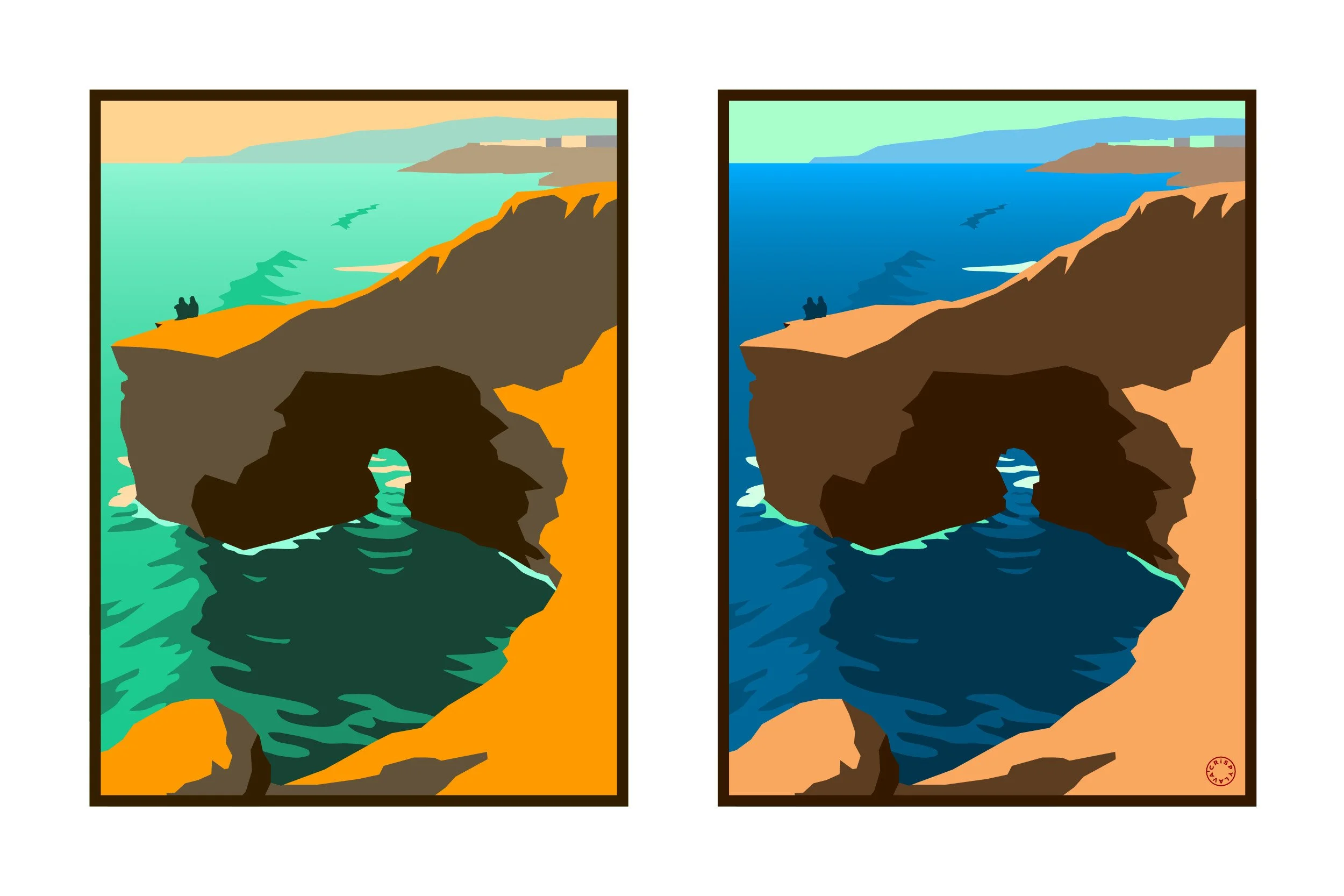 Sunset Cliffs Diptych