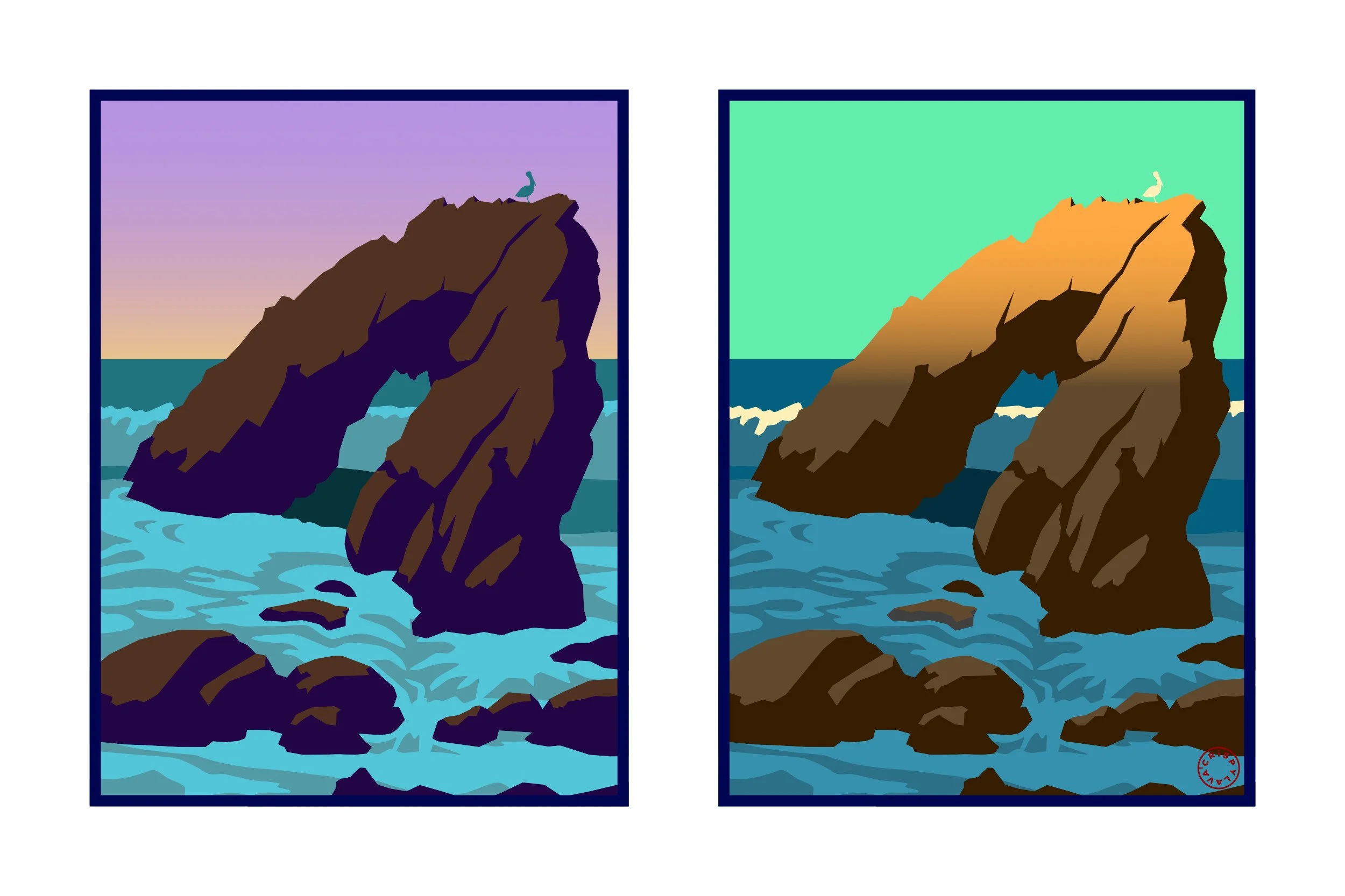 Kirk Creek, Big Sur Diptych