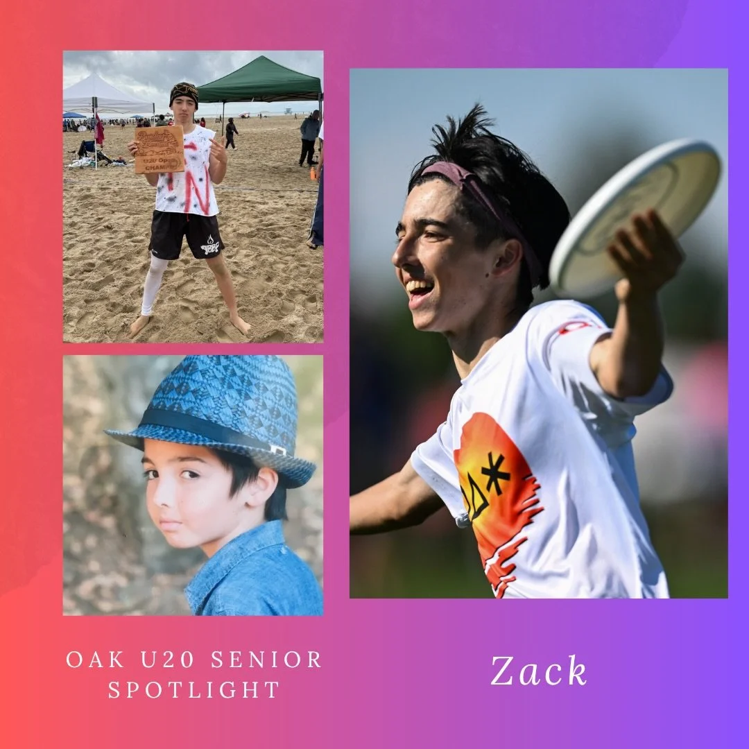 We&rsquo;re thrilled to kick off our YCC 2026 Senior Spotlights with smOAK captain Zack Seidler. This is Zack&rsquo;s fourth year with OAK. He started playing organized ultimate in eighth grade but has been watching his dad play since he was a baby&n