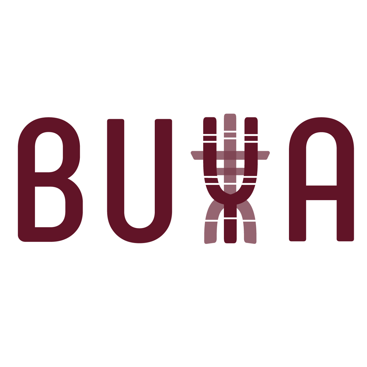 The word 'BUH' with the letter 'H' stylized as a microphone.
