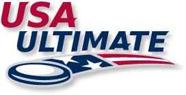 USA Ultimate logo with red, blue, and white colors and a stylized frisbee.