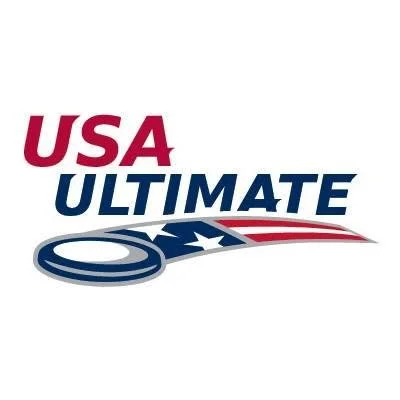 USA Ultimate logo with red, blue, and white colors and a stylized frisbee.