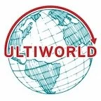 Logo with a globe and the word 'ULTIWORLD' underneath