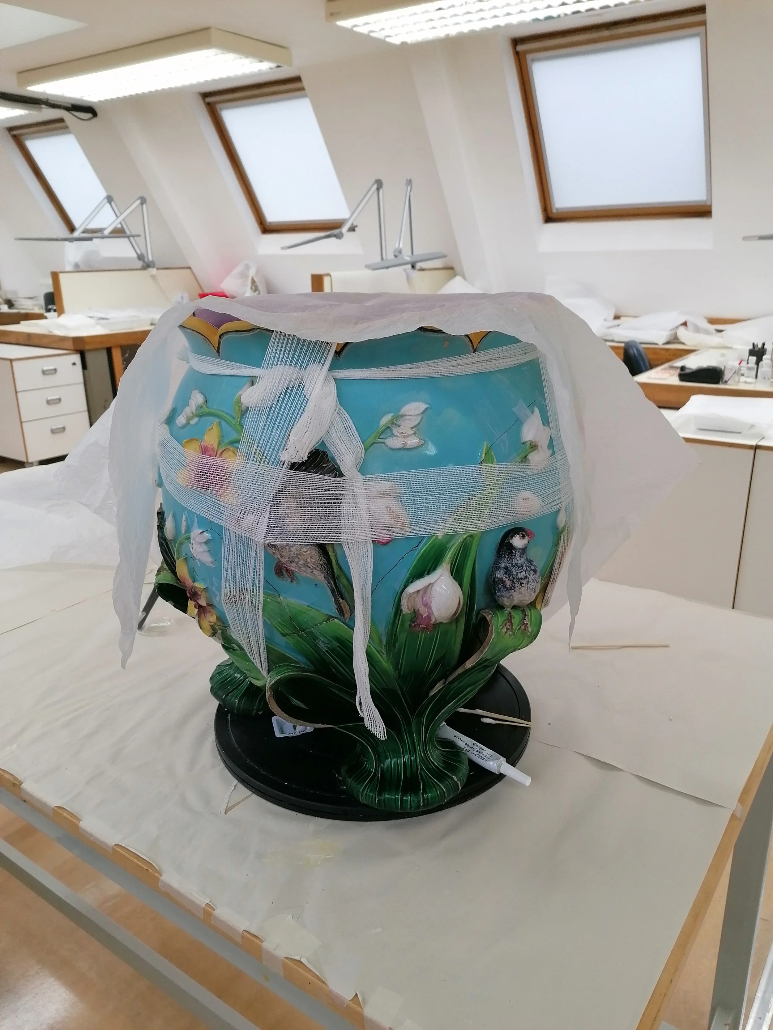 Once bonded the adhesive was left to cure for 14 days before any further work was completed.