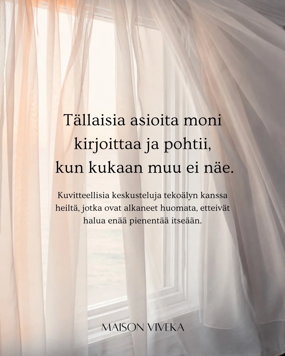 Huomioita el&auml;v&auml;st&auml; el&auml;m&auml;st&auml;. Olen lukenut viestej&auml;, k&auml;ynyt keskusteluja ja n&auml;hnyt, miten moni tunnistaa itsens&auml; kuvien aiheista.

Siksi loin n&auml;m&auml; kuvitteelliset keskustelut.

Ne eiv&auml;t p