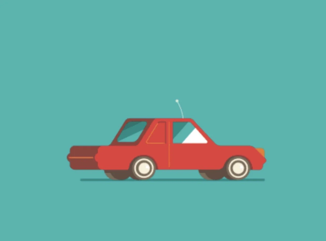 <img src="CarCrashRed.jpg" alt="A minimalist flat-design illustration of a red sedan driving against a teal background, used to visualize vehicle motion in relation to Cervical Acceleration Deceleration (CAD) and whiplash injuries.">