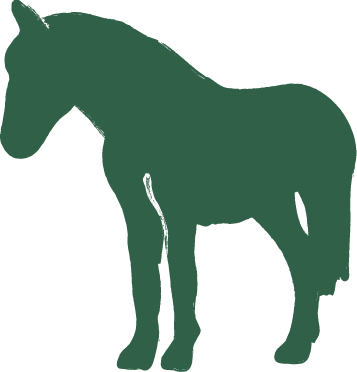 Silhouette of a horse.