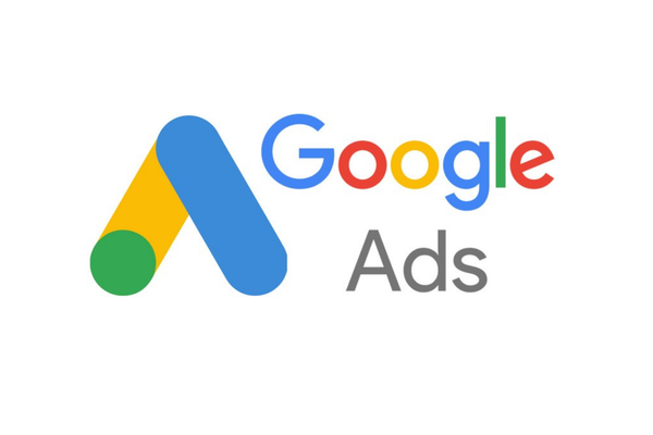 Google Ads logo with colorful 'A' shaped design and text.