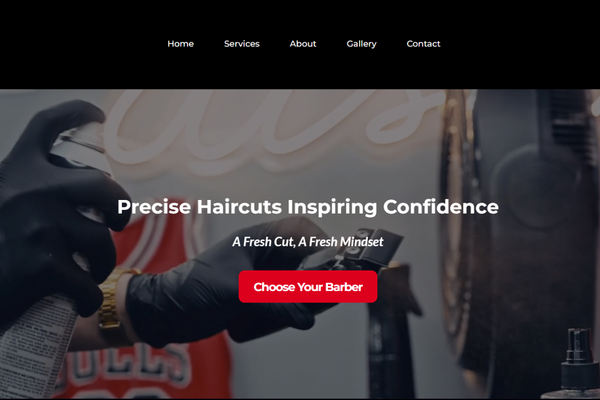 Close-up of a hairdresser's gloved hand using a spray bottle with a mirror and salon background in the blurred background.