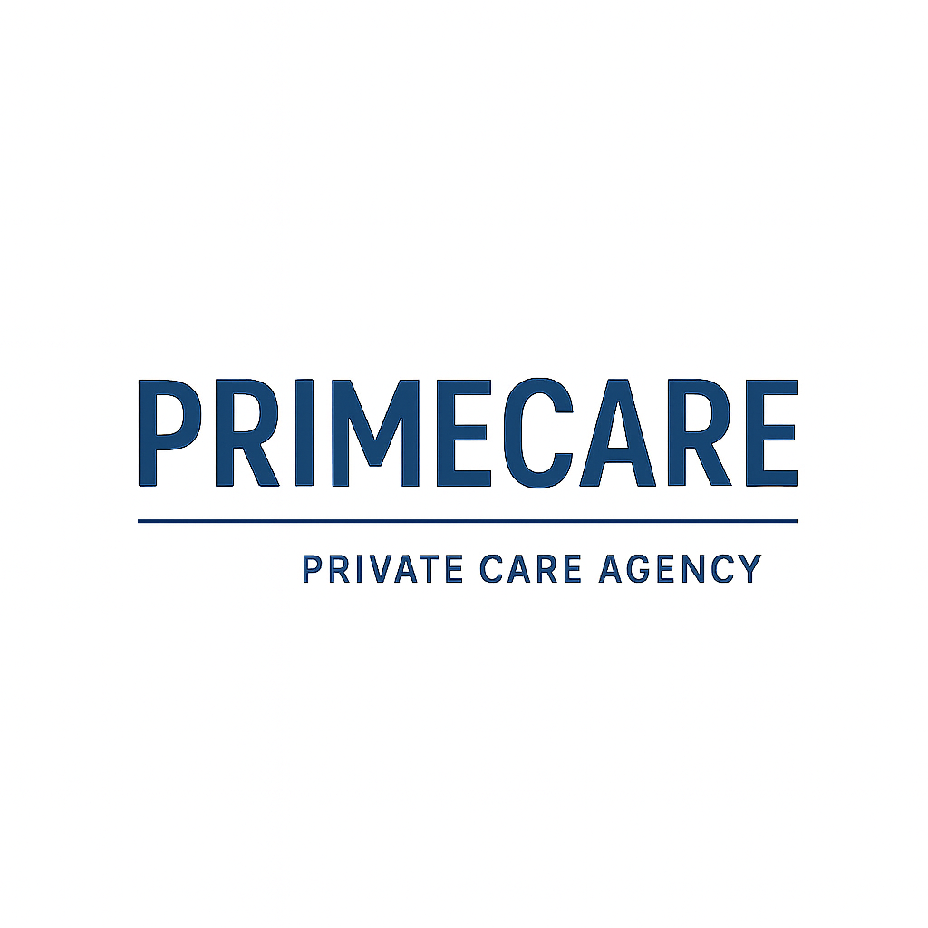Logo reading 'PRIMECARE' with a line underneath and 'PRIVATE CARE AGENCY' below.