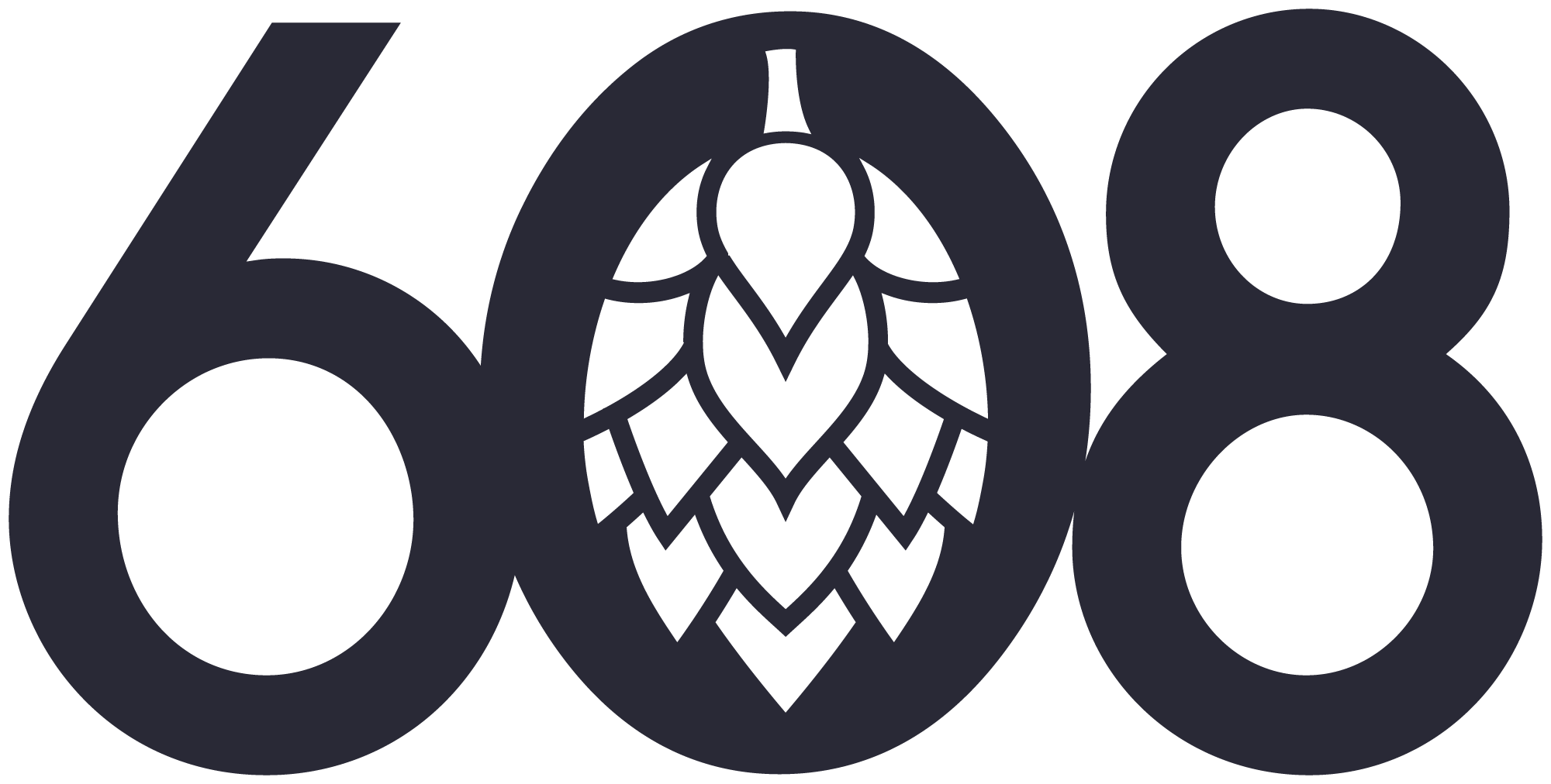 The logo of the midwest brewery, "608."
