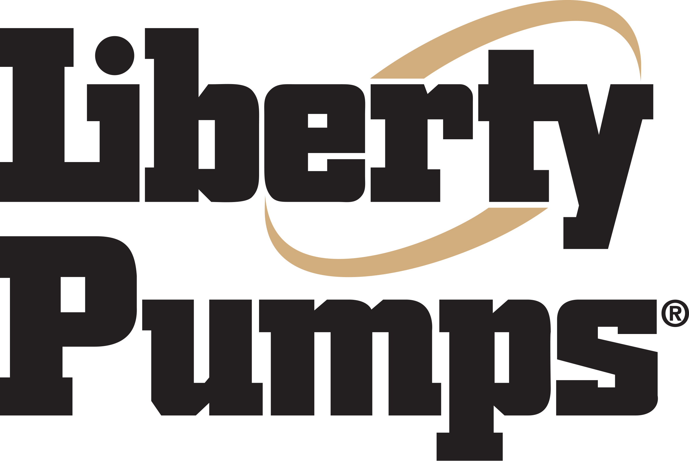 The logo of the American manufacturer, "Liberty Pumps."