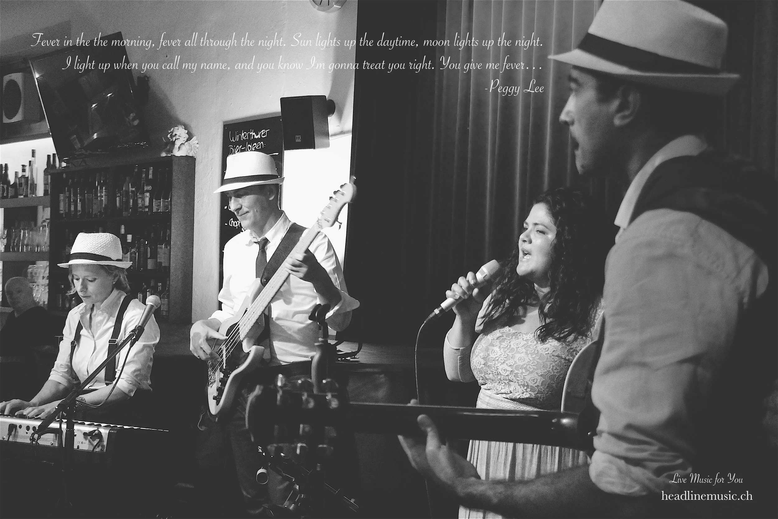 Liveband für Ihre Events I Musik Live I VIVIEN AND THE HEADLINE Musikband I Hochzeitsband Schweiz I Liveband in der ganzen Schweiz (Zürich, Bern, Basel, Solothurn, Zug, St. Gallen, Luzern) I Liveband für Firmenevent, Gala, Apero I Livekonzert I Leide