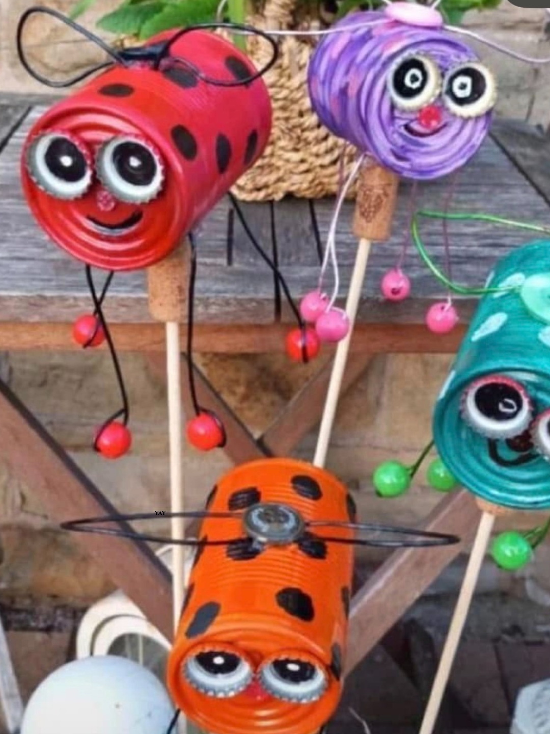 Ladybug yard art