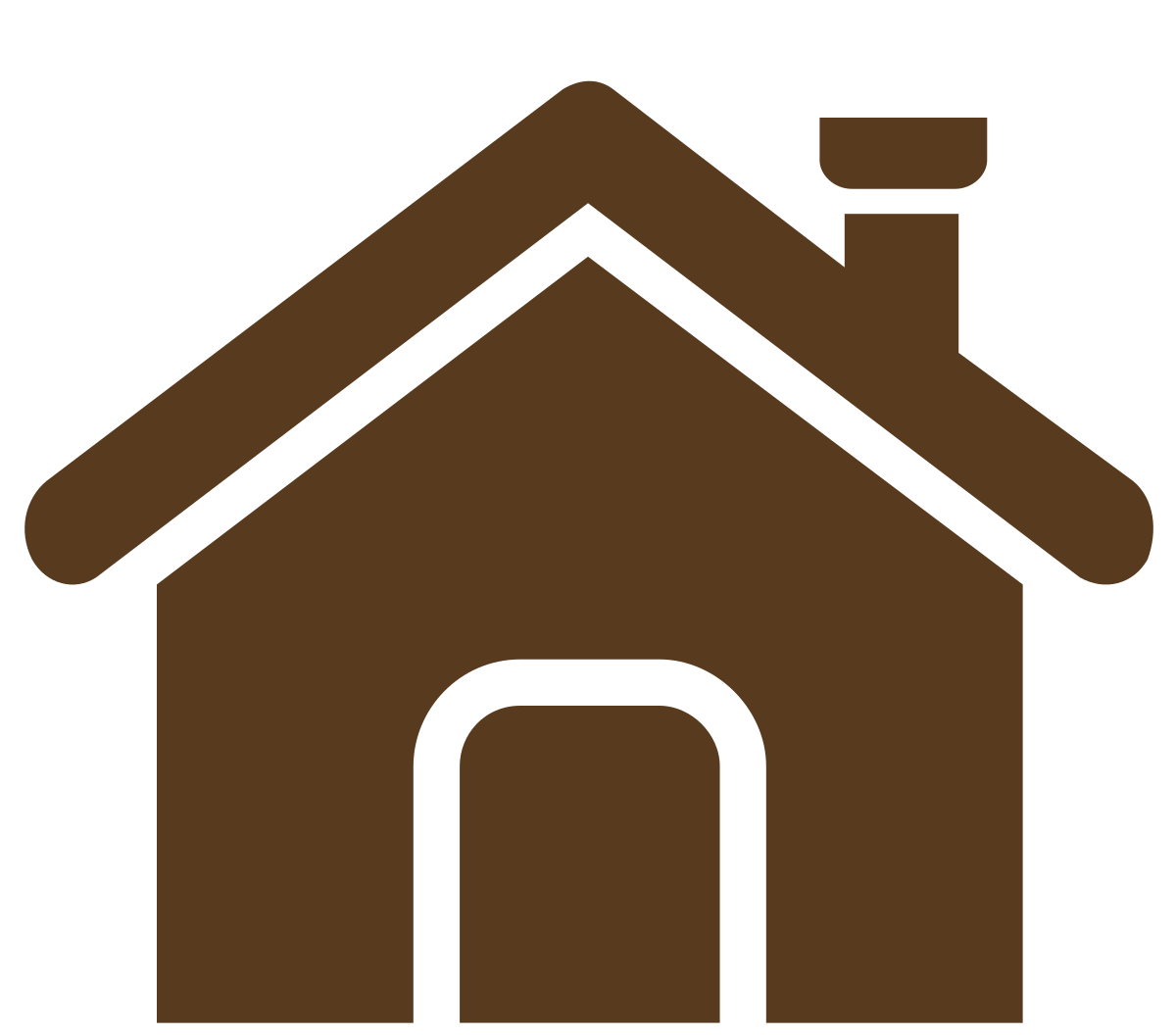 Icon of a brown house with a chimney.