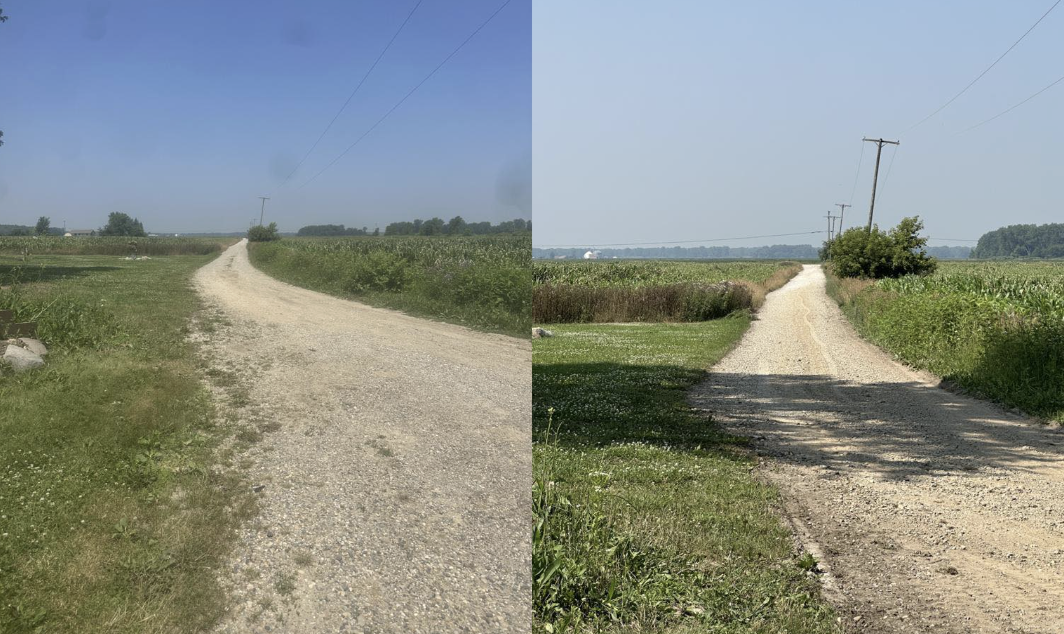 Gravel driveway repair and improvement project in Richmond, Michigan.