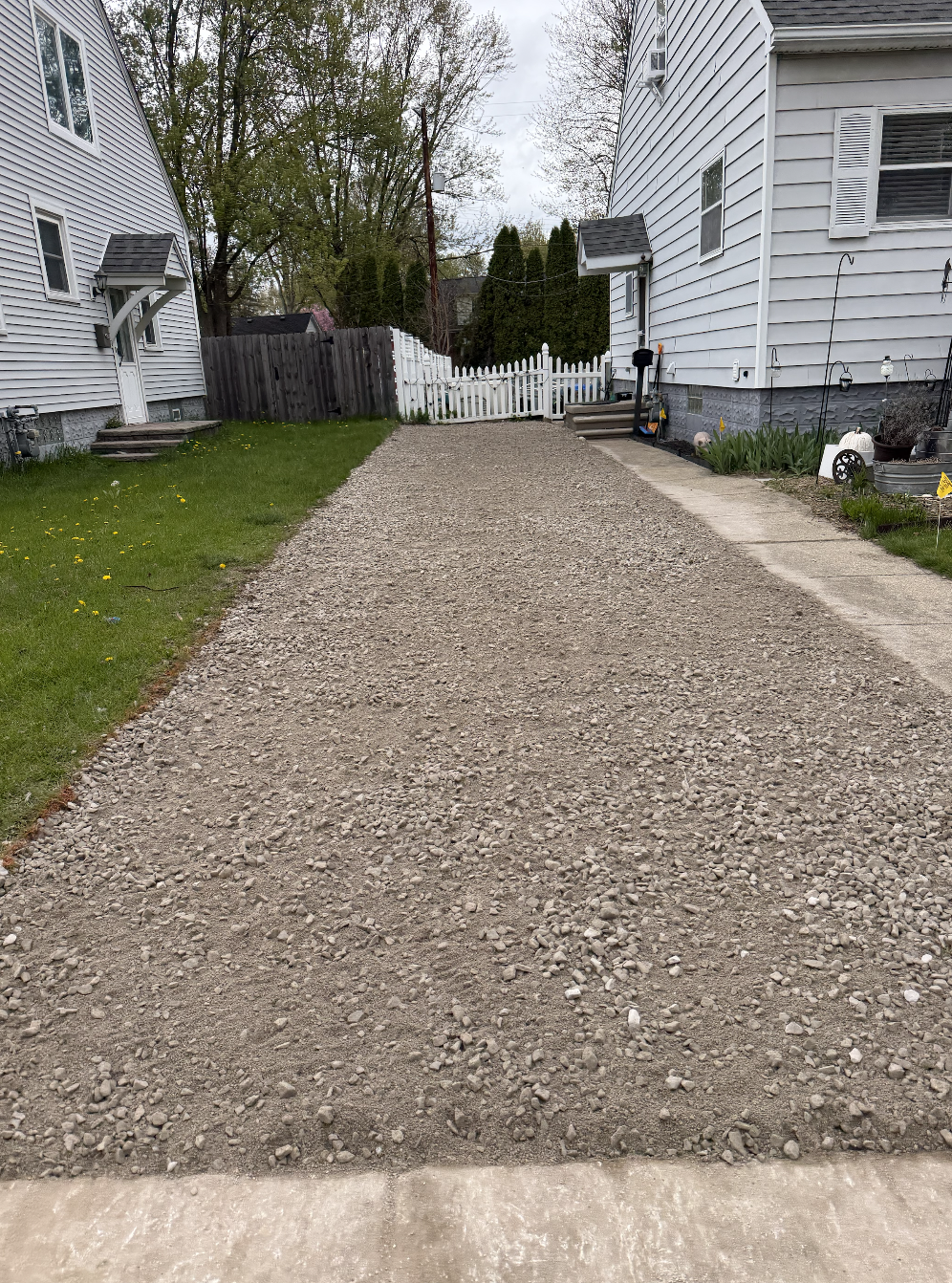 Gravel driveway installation completed in Port Huron, Michigan.