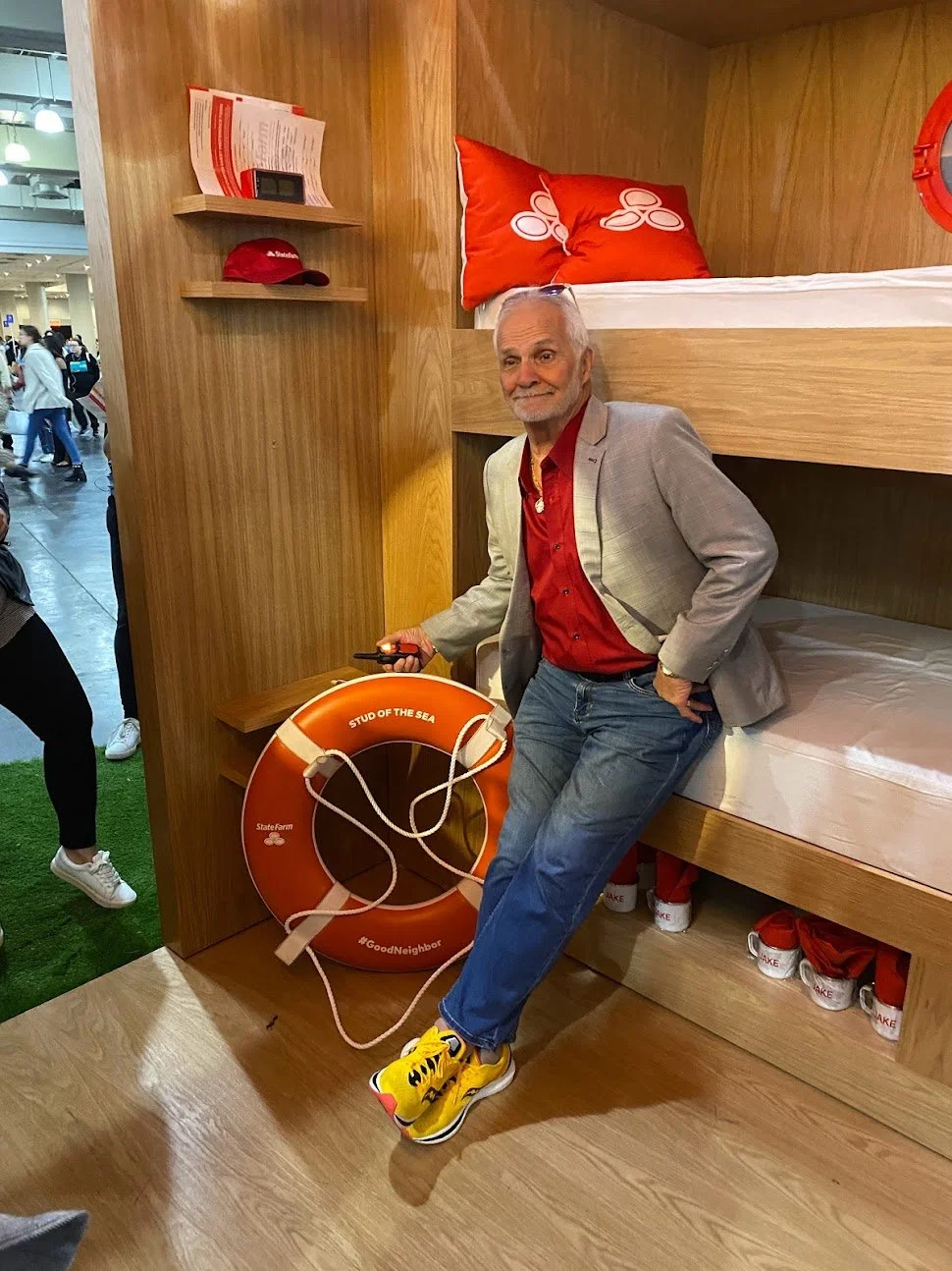 Captain Lee from Below Deck filming for E! News Instagram Stories