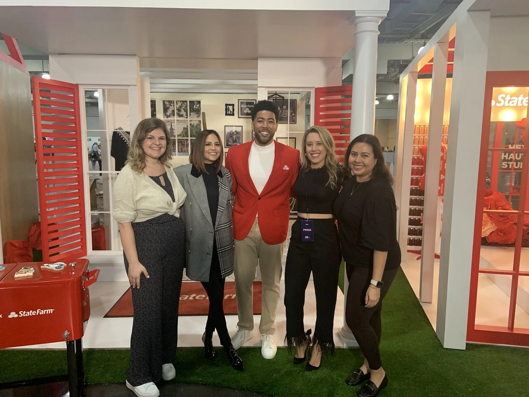 Me (left), Erin Lim Rhodes, Jake From State Farm, Beverly Crawford (Executive Produce of the Rundown), Gladys Castenada (Development at NBCUniversal)