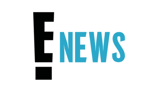 E! NEWS logo with a stylized letter E in black and the word NEWS in blue.