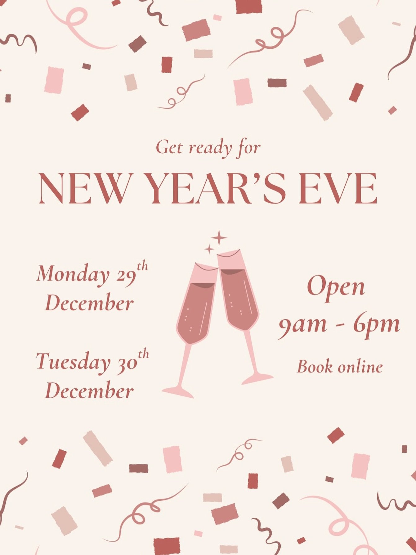 ✨Get New Year&rsquo;s Eve Ready! Beauty By Mace will be open 9am - 6pm on the 29th &amp; 30th of December for all your beauty needs before the big night! ✨

Spots will go quickly, so book online to secure your appointment. Can&rsquo;t wait to glam yo