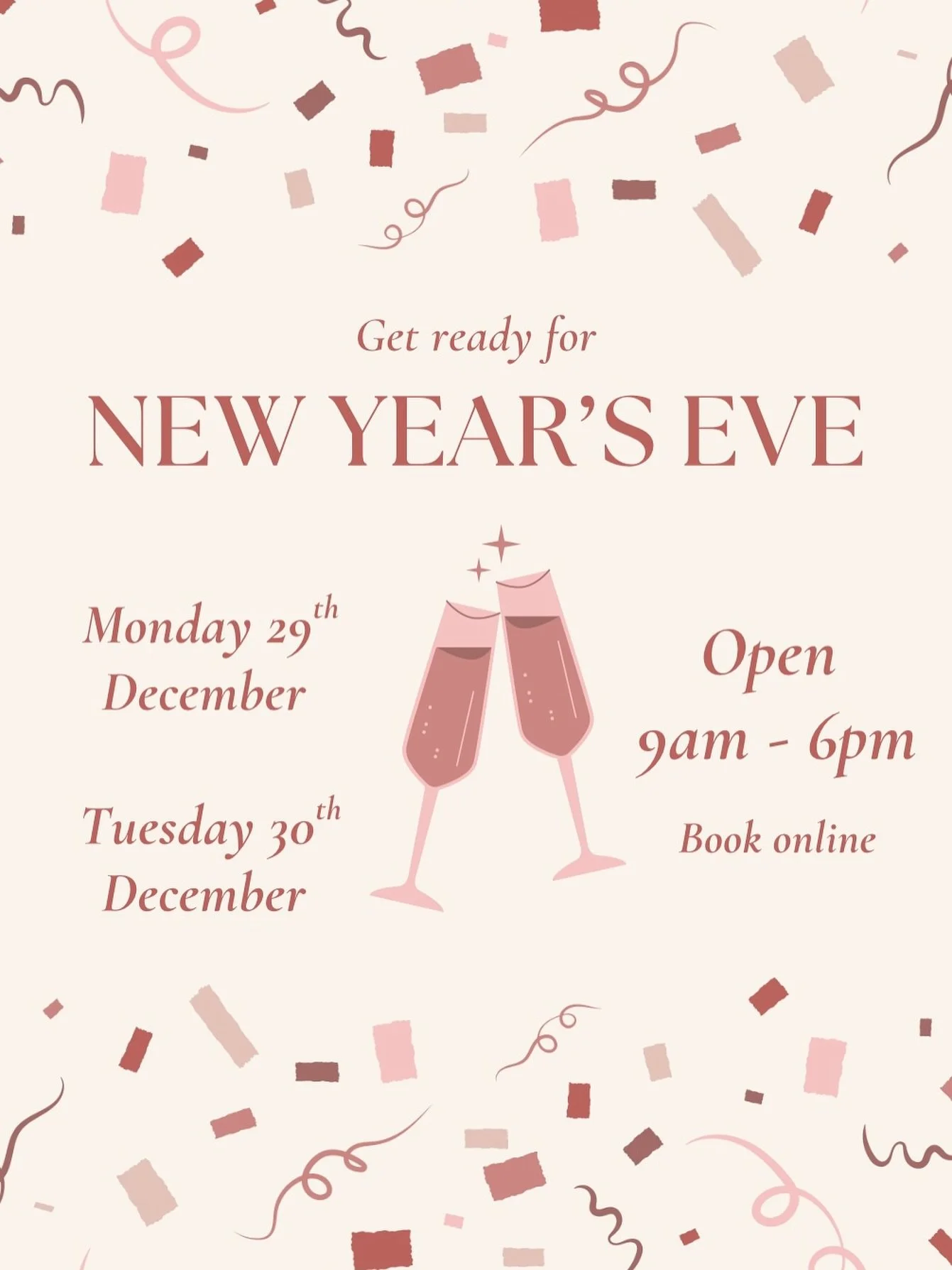 ✨Get New Year&rsquo;s Eve Ready! Beauty By Mace will be open 9am - 6pm on the 29th &amp; 30th of December for all your beauty needs before the big night! ✨

Spots will go quickly, so book online to secure your appointment. Can&rsquo;t wait to glam yo