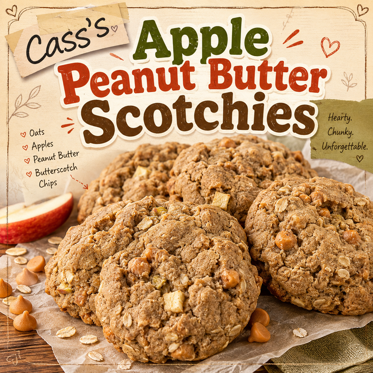 Cass's Apple Peanut Butter Scotchies