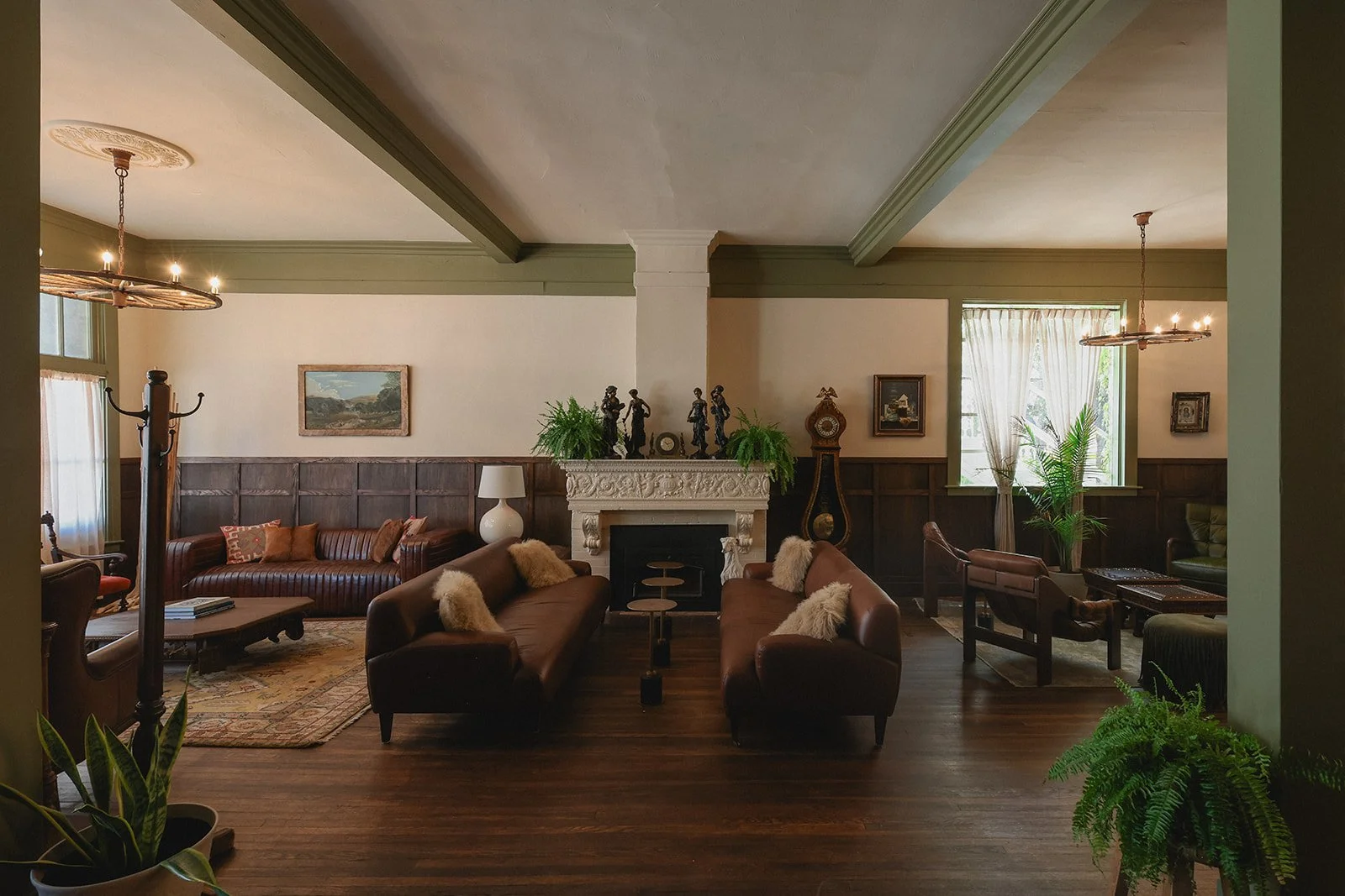 1880 Union Lobby with fireplace and lounge seating 