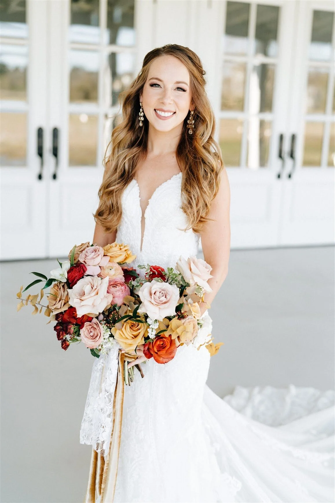 Honey Golden, Bright Red, Pink and Blush Wedding Flowers for a Cheerful Winter Wedding in Texas — The Farmer &amp; I Flower Co.