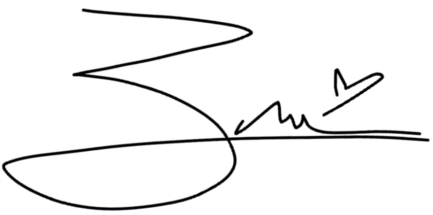 Abstract black line drawing with swooping curves and sharp angles, resembling a signature or gesture.