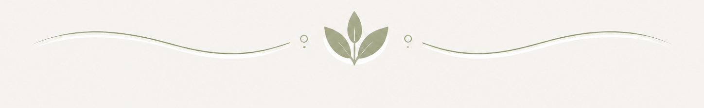 A decorative border with a symmetrical design of leaves and swirls in green and beige tones.