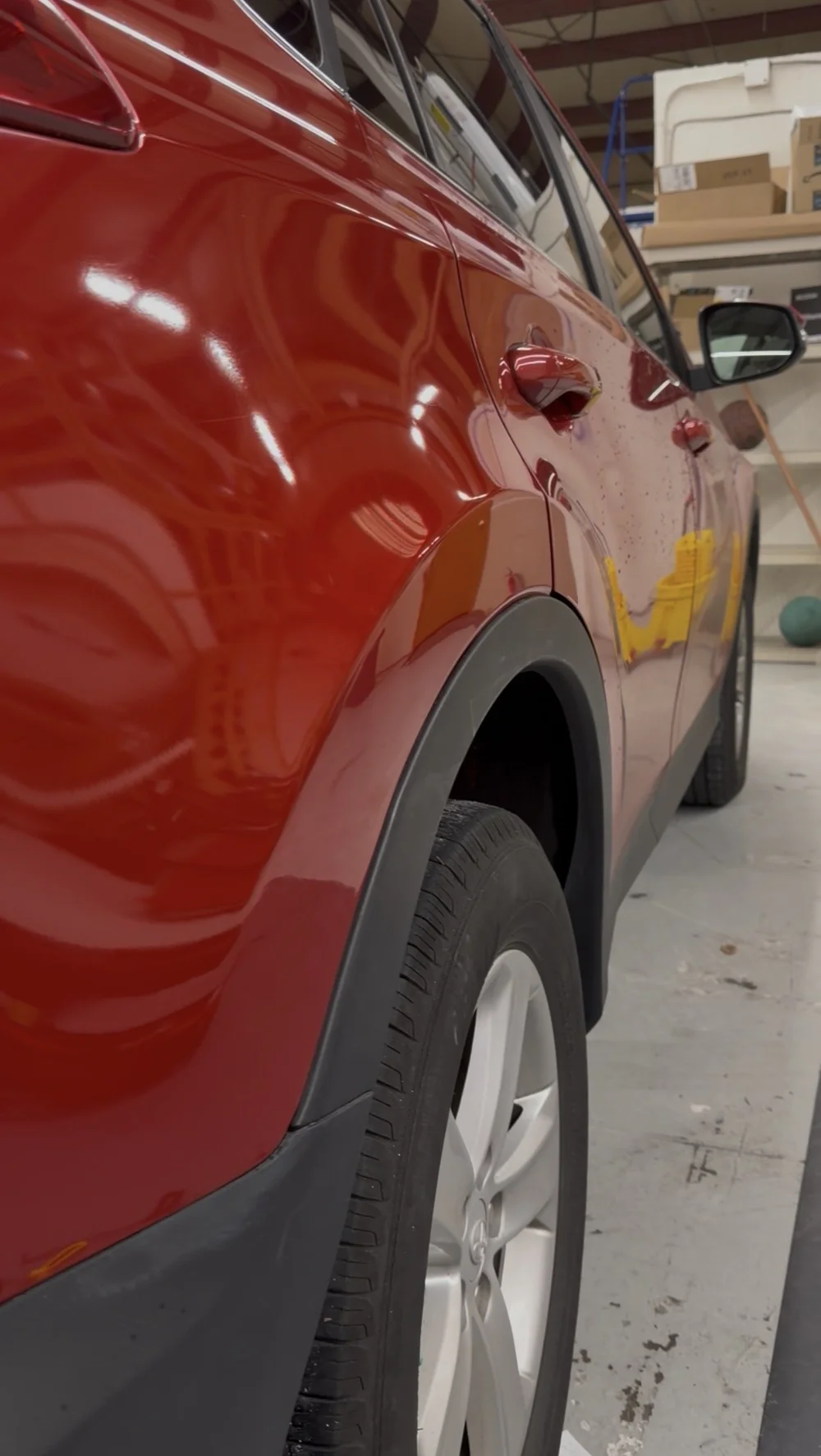 The same panel after paintless dent repair