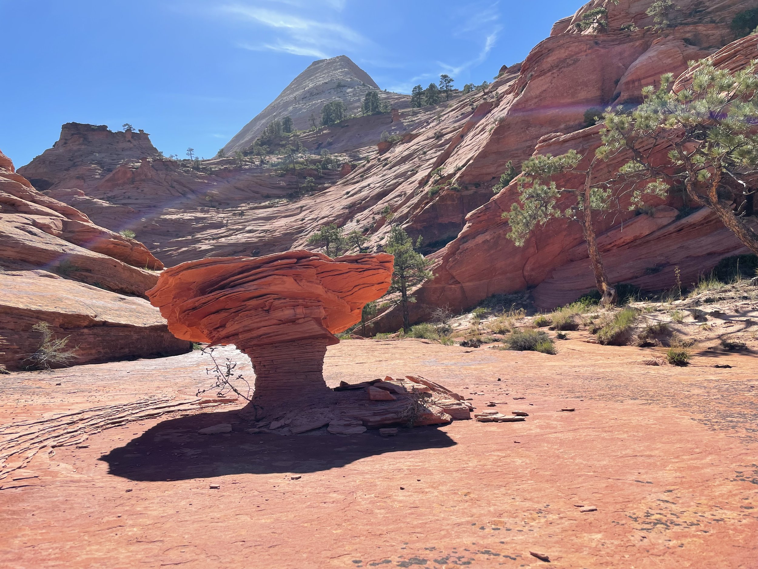 Rock pedestal that could be used for lectures or presentations.