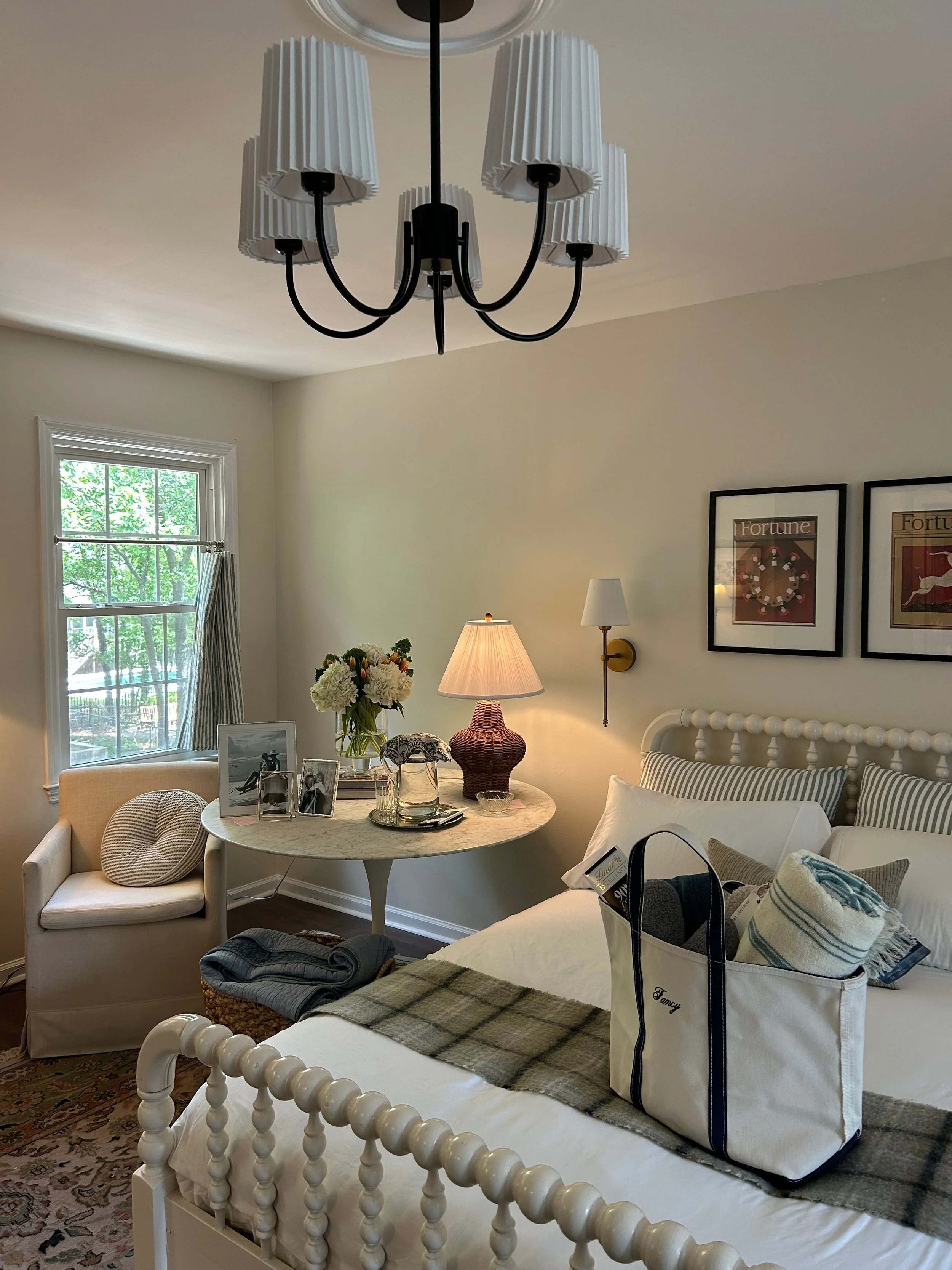 This guest room has many forms. This was when I designed it for my mom to come stay on Mother's Day weekend. It is now nothing similar to this, but hopefully it will be getting an update soon I can share!
