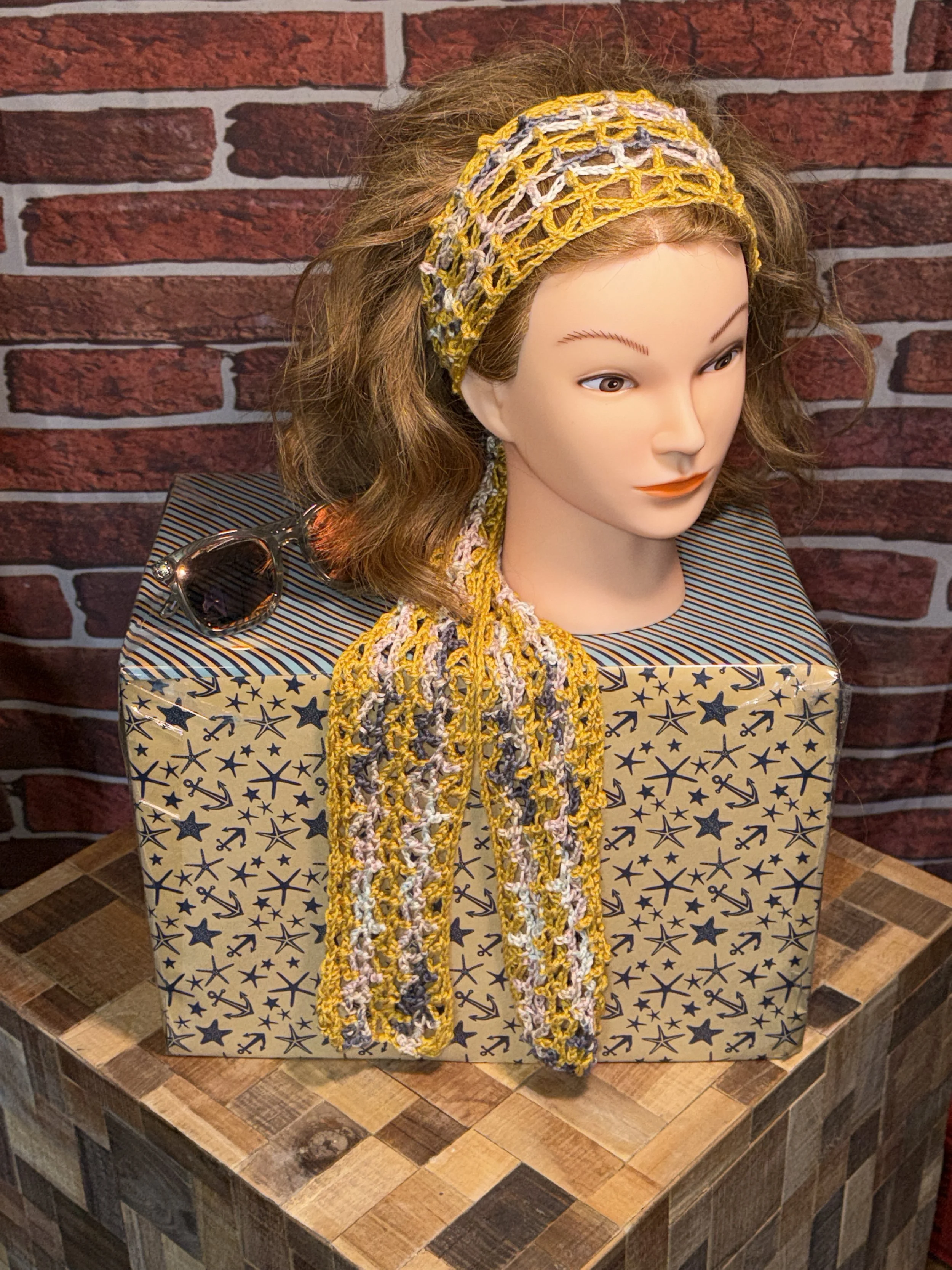 Summer Wheat Scarf & Head-Wrap Crochet Pattern (Download PDF)