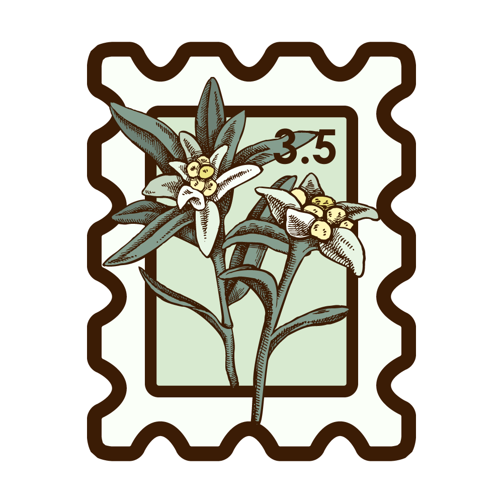 Illustrated stamp as image for contact us page