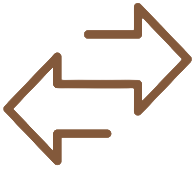 Geometric drawing of an outline square with sections divided by vertical, horizontal, and half circle lines.