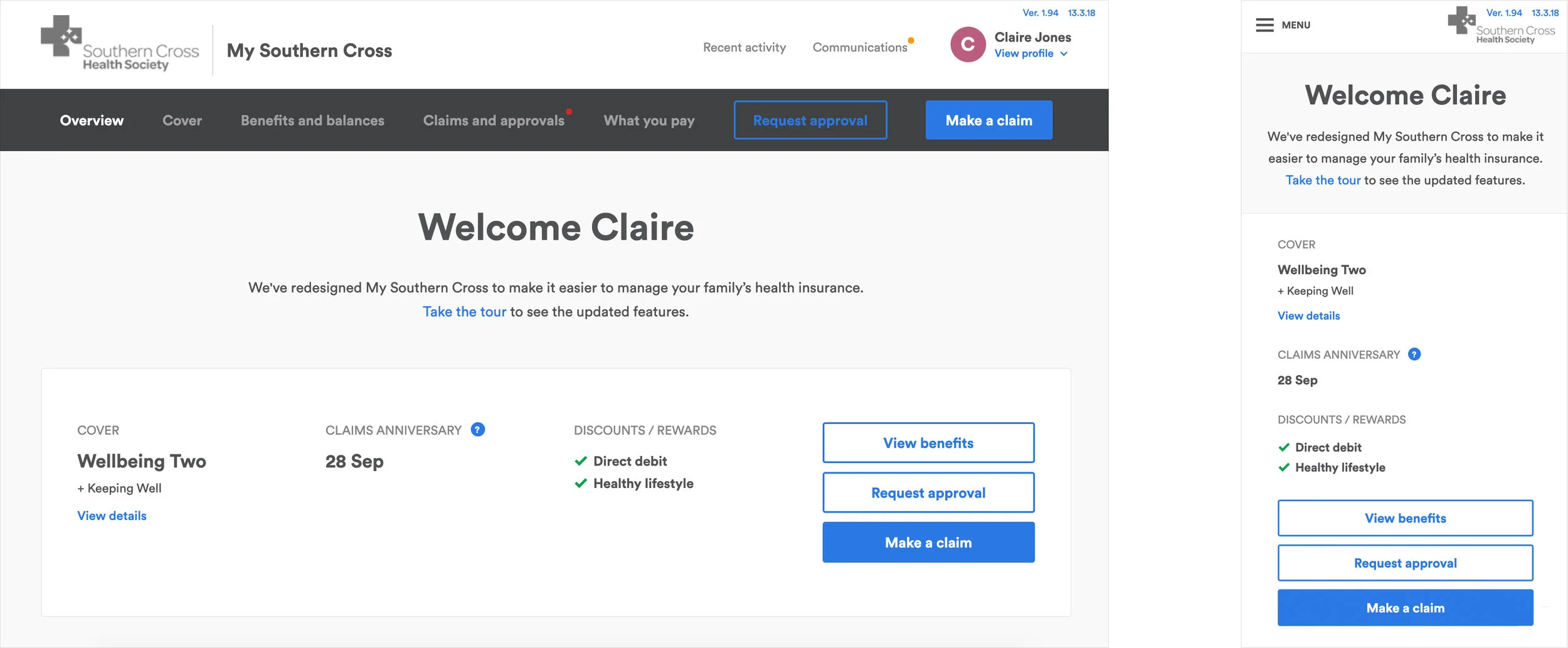 Once a clear direction had taken shape with the IA and UX, a responsive clickable HTML prototype was built to form the foundation of our usability testing. This gave members the opportunity to provide valuable feedback within the context of typic
