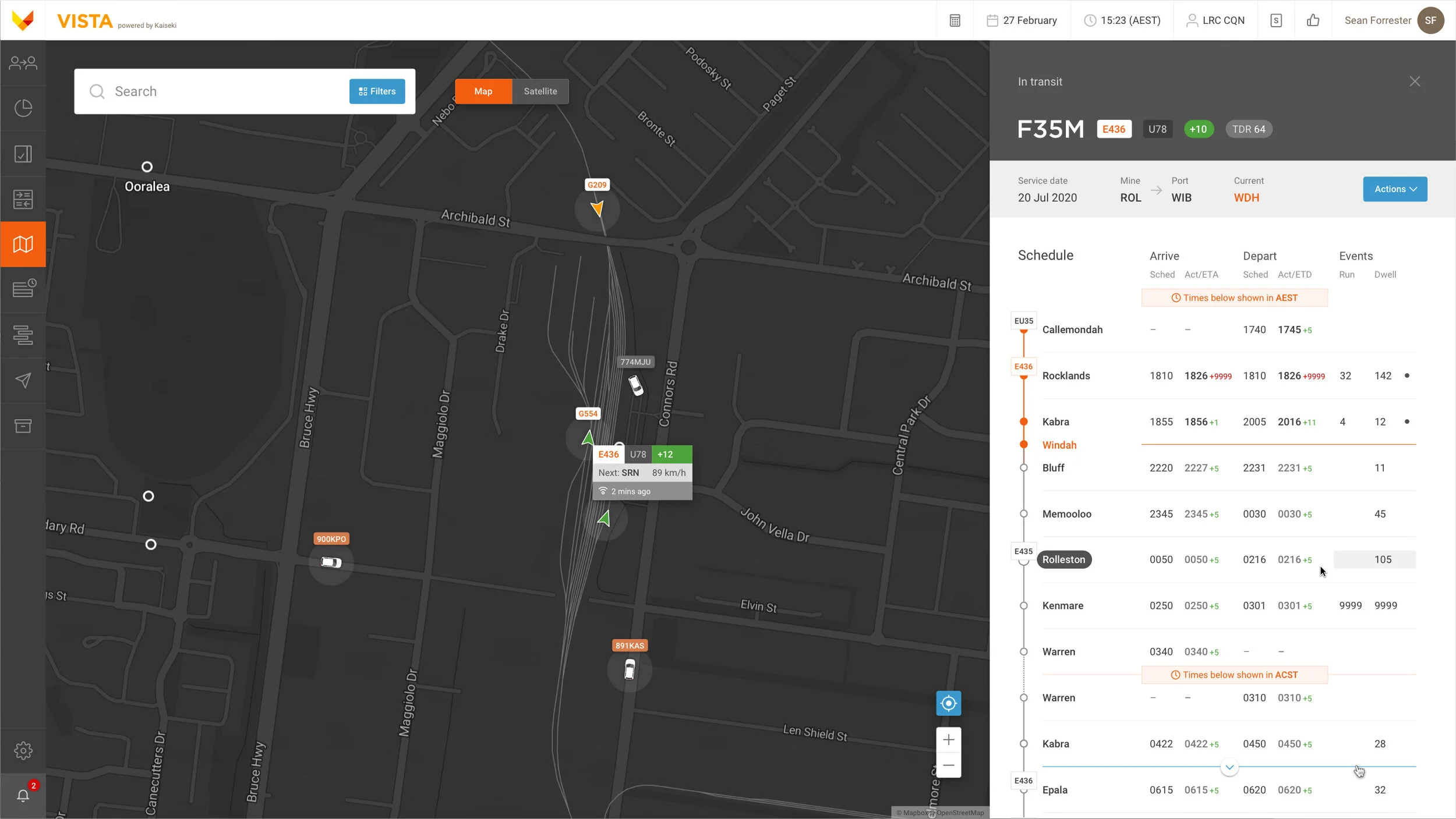 Now for the first time, users can align both Train and Car movements in a single geographical view, to more accurately determine intersecting points on a service route where crew changes can take place safely and on-schedule. The experience was furt