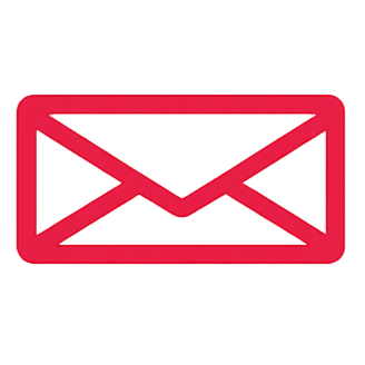 Red neon envelope icon.