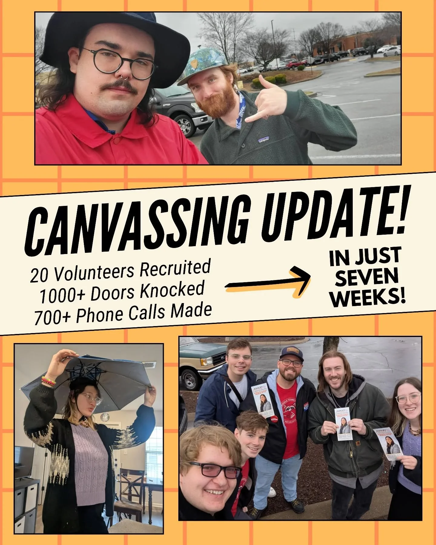 20 Volunteers, 1000+ Doors Knocked, 700+ Calls Made

Thanks to the hard work of my canvassing team, I can almost guarantee we've knocked more doors and made more phone calls than any other campaign in District 21. This campaign runs on the energy and