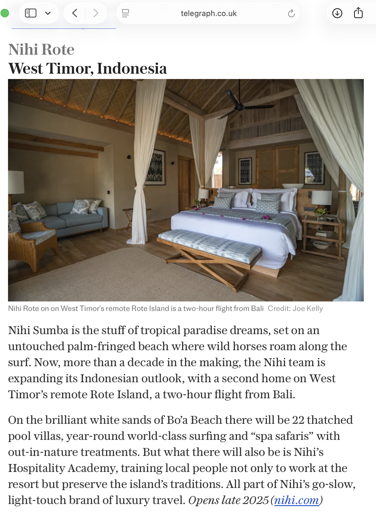 The Telegraph - NIHI Rote