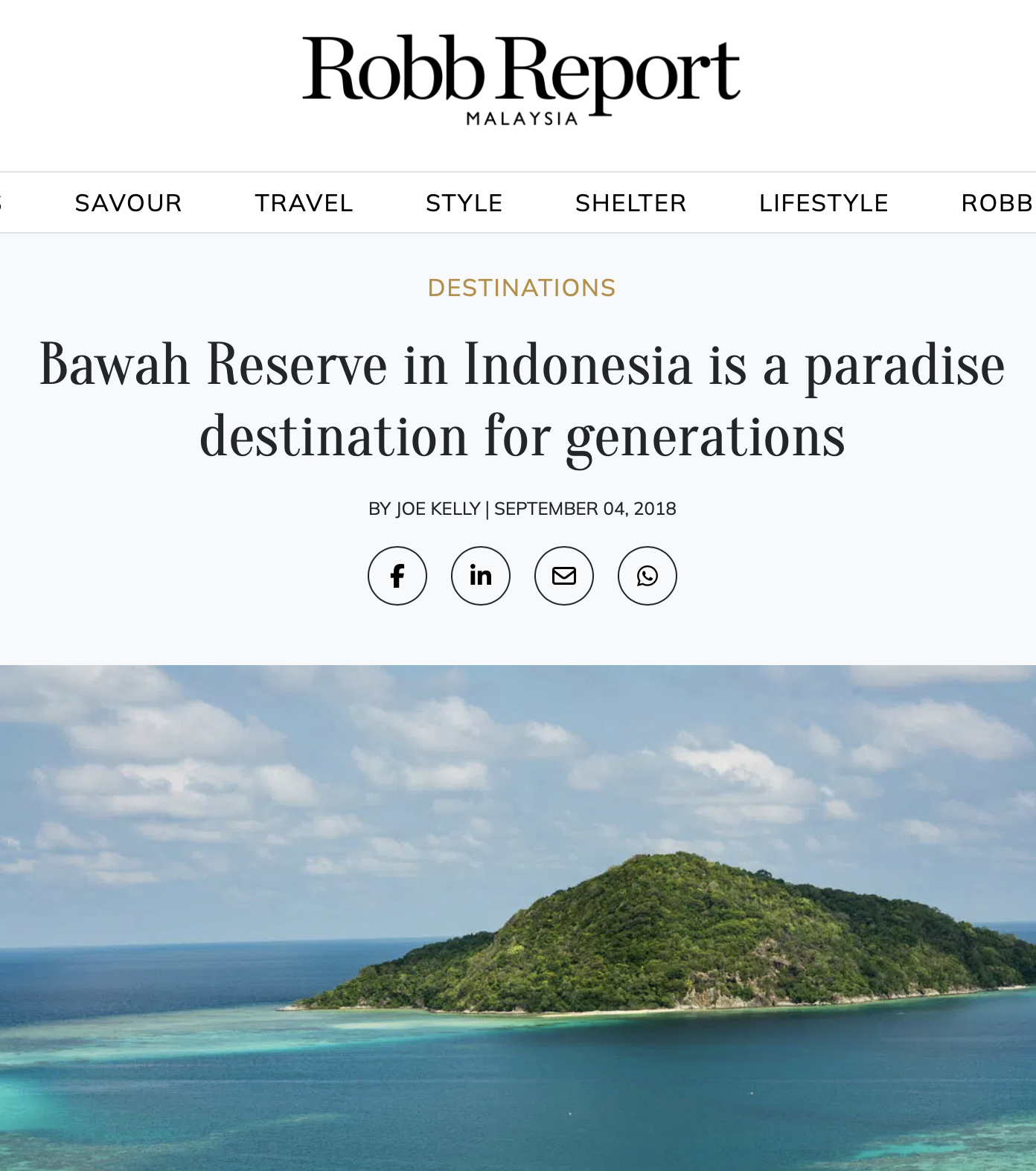 Robb Report - Bawah Reserve - Editorial Feature