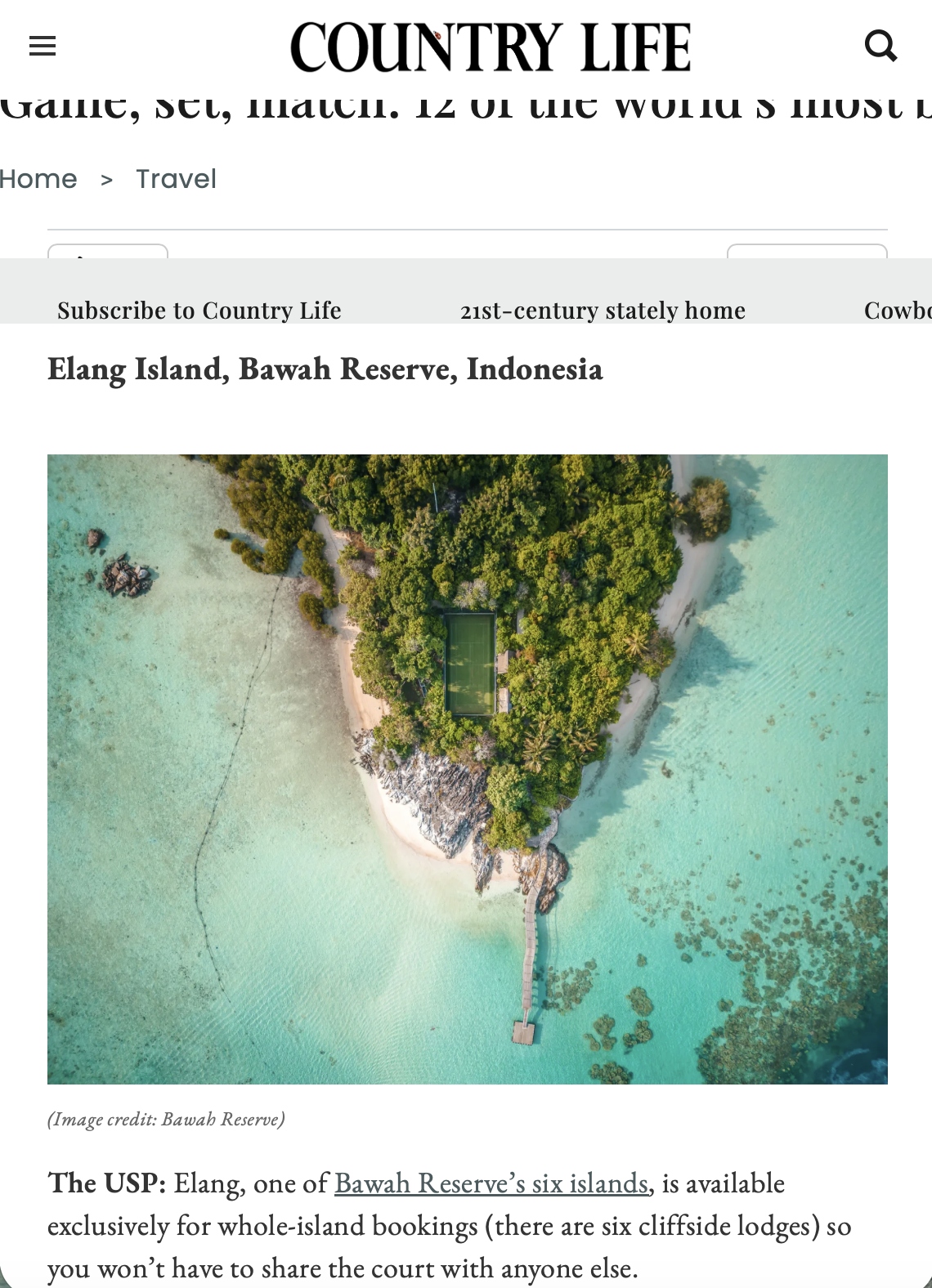 Country Life - Bawah Reserve