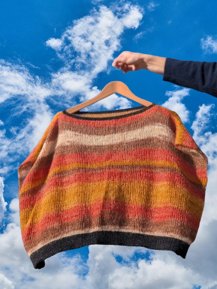 M/L Striped Mohair Milano Knit Vest